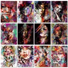 Полноразмерная Алмазная картина с абстрактными стразами 5D алмазная вышивка, портрет, домашний декор, Алмазное искусство, Круглый удлинитель, Цветной портрет, подарок