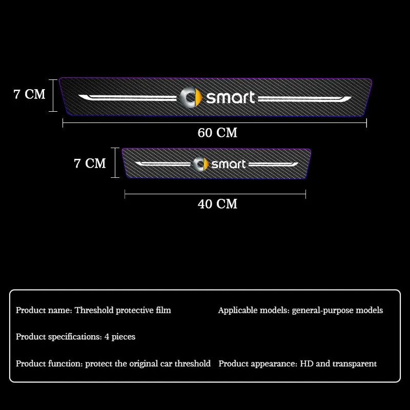 Автомобильные наклейки 4 шт. защита от царапин на порог двери для смартфона
