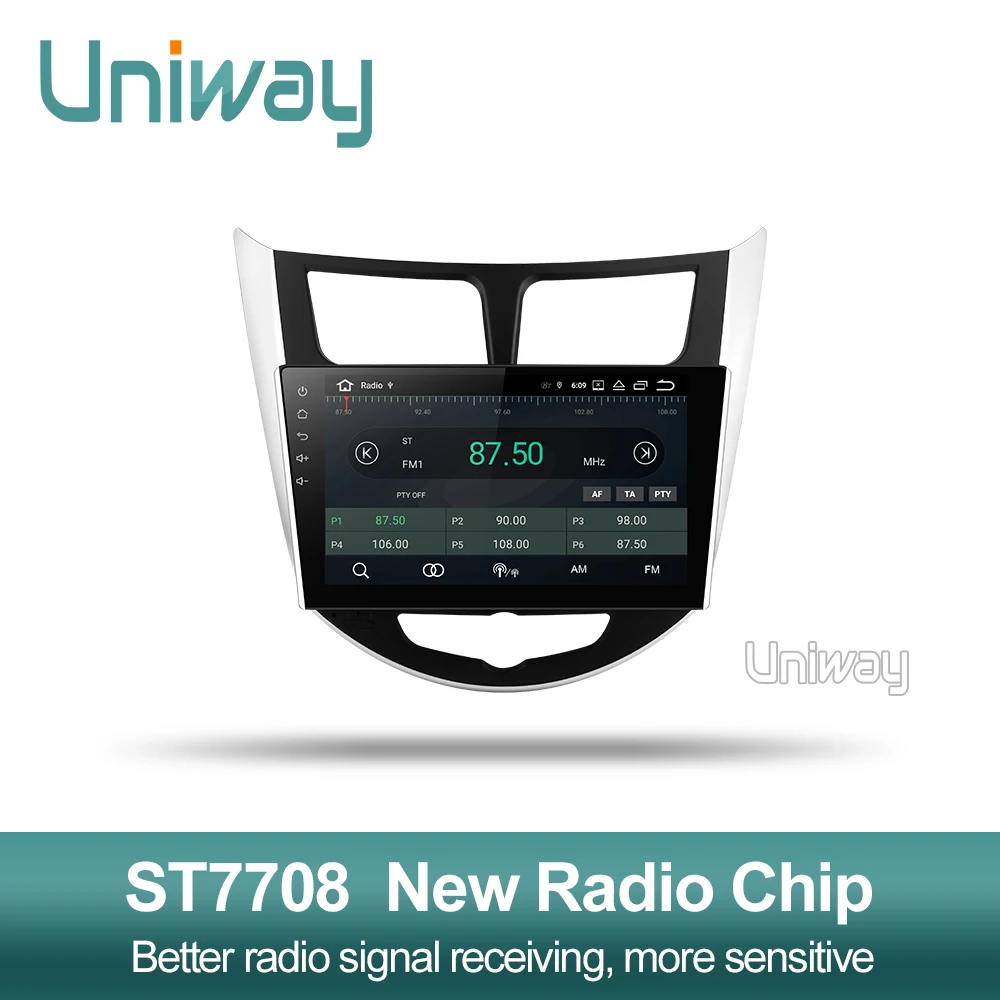 Автомобильный dvd-плеер Uniway PX6 DSP 4G 2 din android 9 0 для hyundai solaris accent verna 2011 2013 2014 2015
