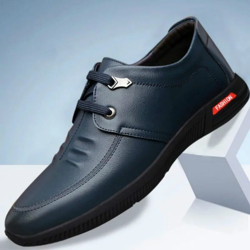 2020 Брендовые мужские кожаные повседневные туфли деловые на плоской подошве