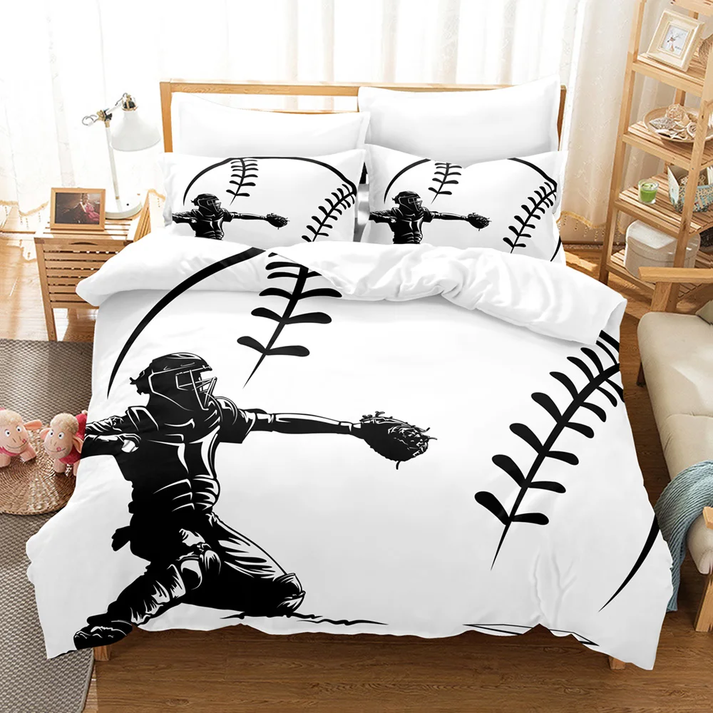

Baseball Bedding Set Single Twin Full Queen King Size Sports Enthusiasts Fans Bed Set Children's Kid Bedroom Duvetcover Sets 016