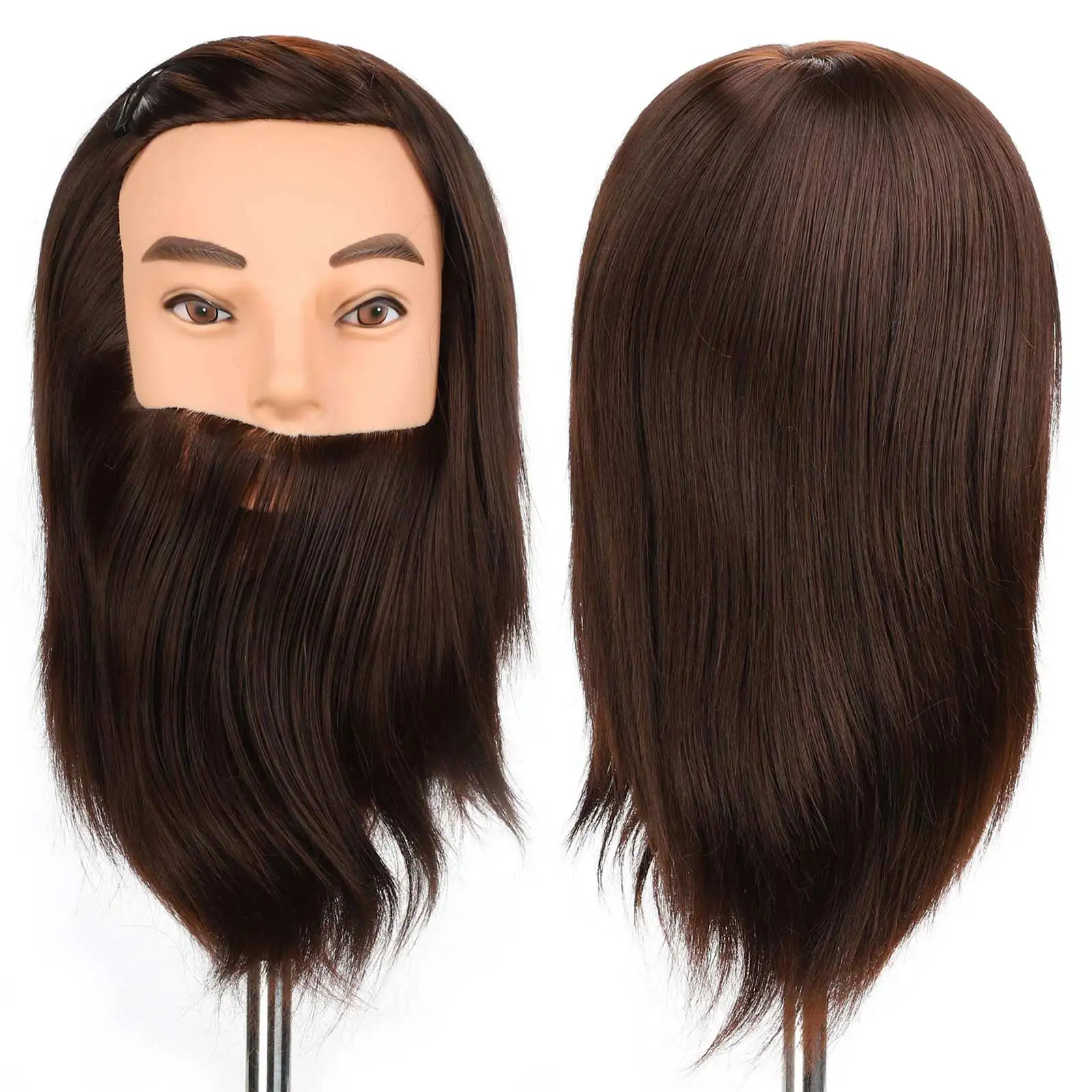 100% голова манекена с натуральными волосами для мужчин бородой парикмахерских