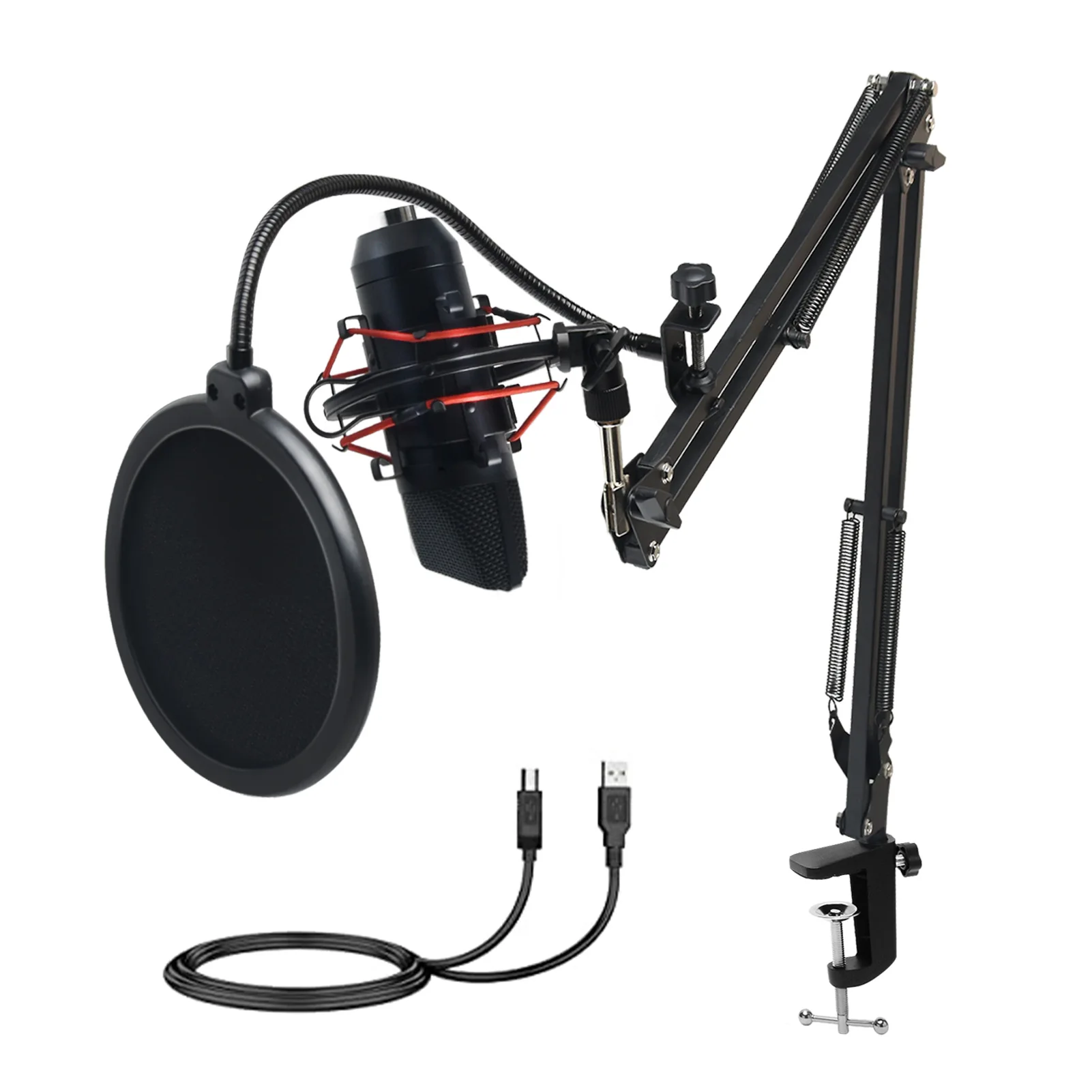 

Набор USB-микрофона, настольный проводной микрофон с подставкой и гибким рычагом, для прямой трансляции