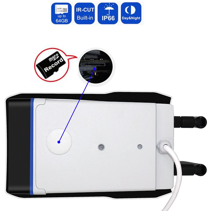 Цилиндрическая IP камера видеонаблюдения 720P /1080P Wi Fi HD беспроводная уличная
