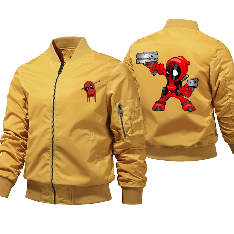Куртка мужская летная в стиле милитари пилот Дэдпул Бомбер Боевая куртка Фурия