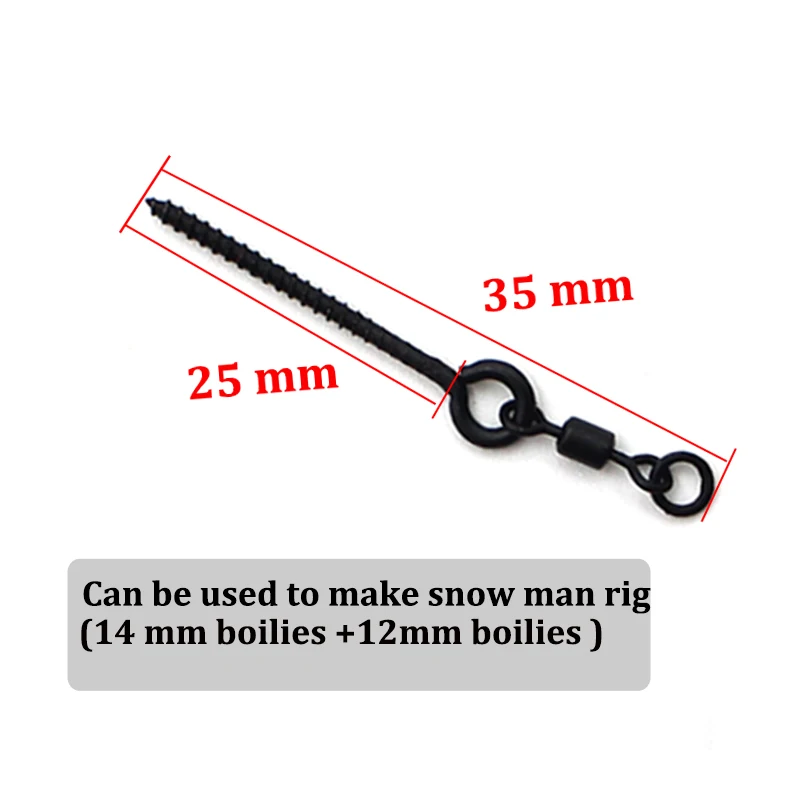 10pcs Carp Fishing Accessories 360° Bait Screw With Mirco Swivel for Ronnie rigs Spinner Snow man Rigs | Спорт и развлечения