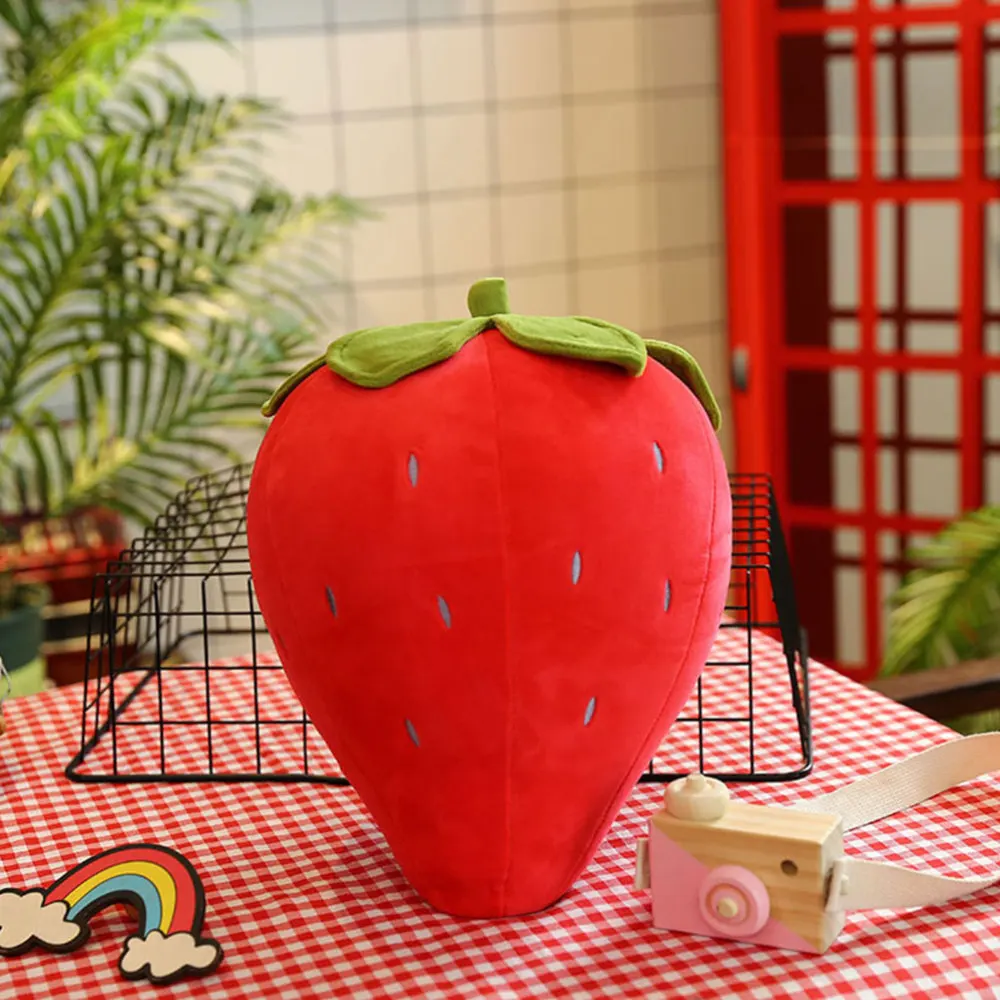 

1pc Strawberry Throw Pillow Short Plush Stuffed Doll Creative Gift Sofa Decorations for Kids Girls 21cm Red