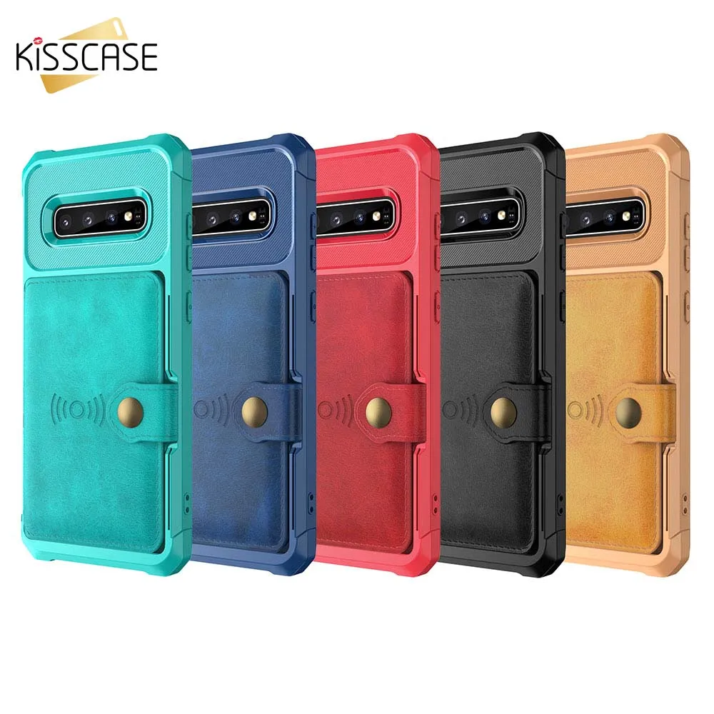 Kisscase флип Чехлы кожаный чехол для samsung S9 Plus Note 9 S10 S10E Магнитный кошелек тонкая