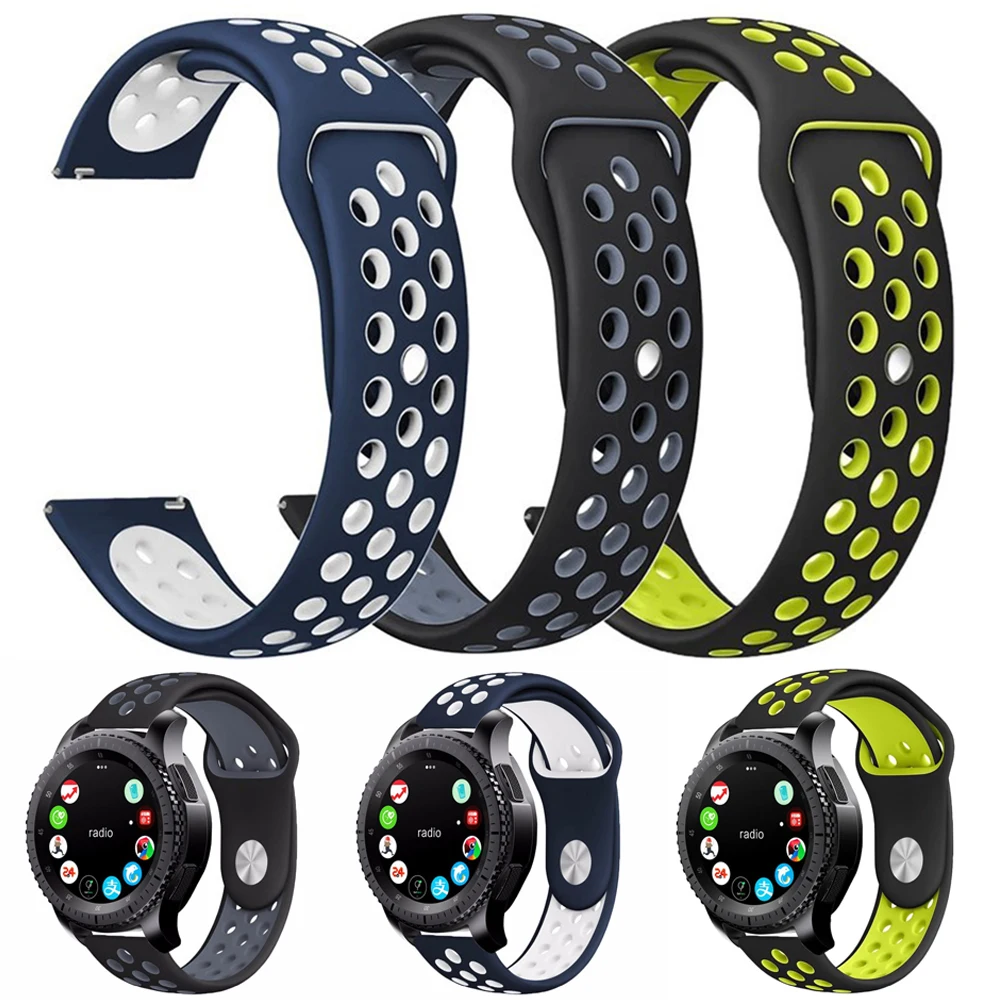 Для спорта силиконовый ремешок 20 мм samsung galaxy gear S3 Frontier сменный Браслет для