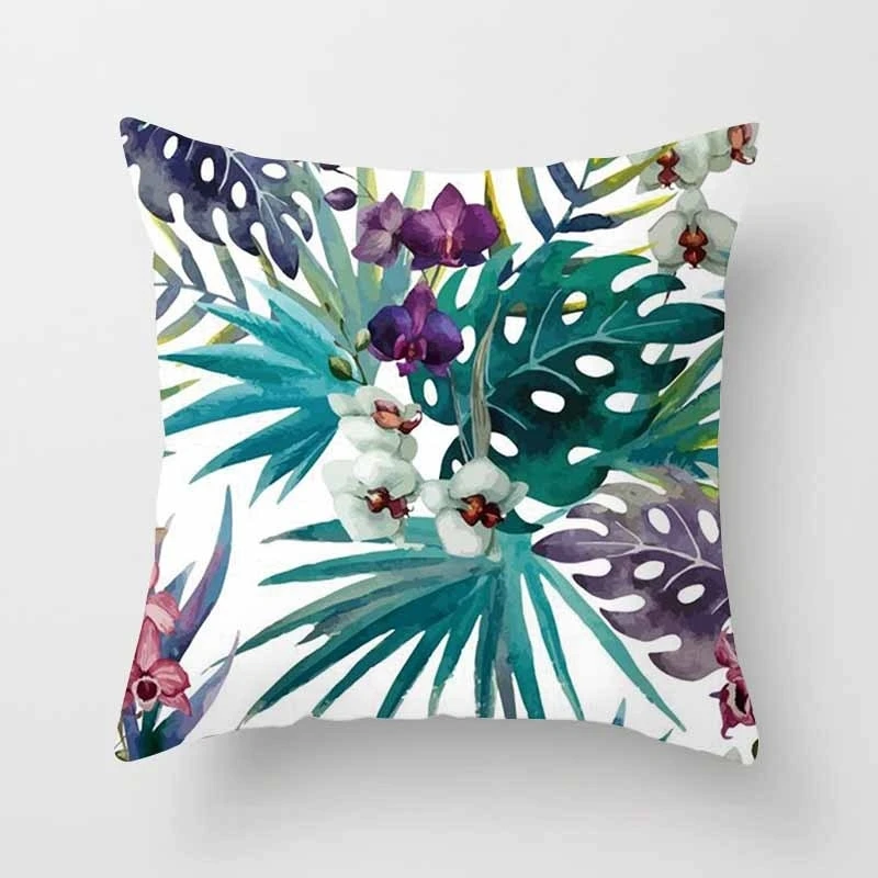

Tropical Plants Pattern Throw Pillow Decorative Cushions Pillowcase Sofa Decoration Pillowcover Polyester Cushion Cover 40506