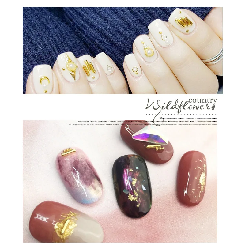 Metal Rivet Ornament Nail Studs 3D Nail Art Decoration Mini Cylindrical Rod Manicure Nail Art for DIY#S-J108