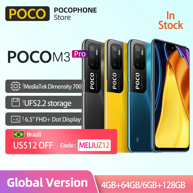 В наличии глобальная версия POCO M3 Pro 5G NFC 5000 мА/ч 48MP тройной Камера Dimensity 700 Octa четыре