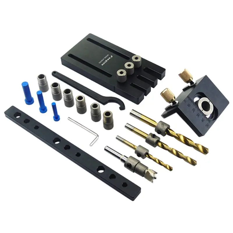 

08450-S Aluminum Alloy 6061 Hole Opener 3-in-1 Wood Positioning Tool Drill Guide K9FA