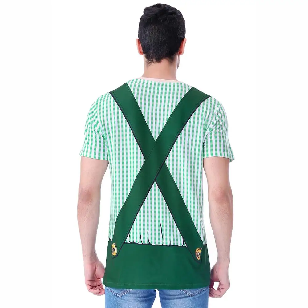 Мужской баварский костюм Октоберфест джемани 3D футболки забавное пиво фестиваль