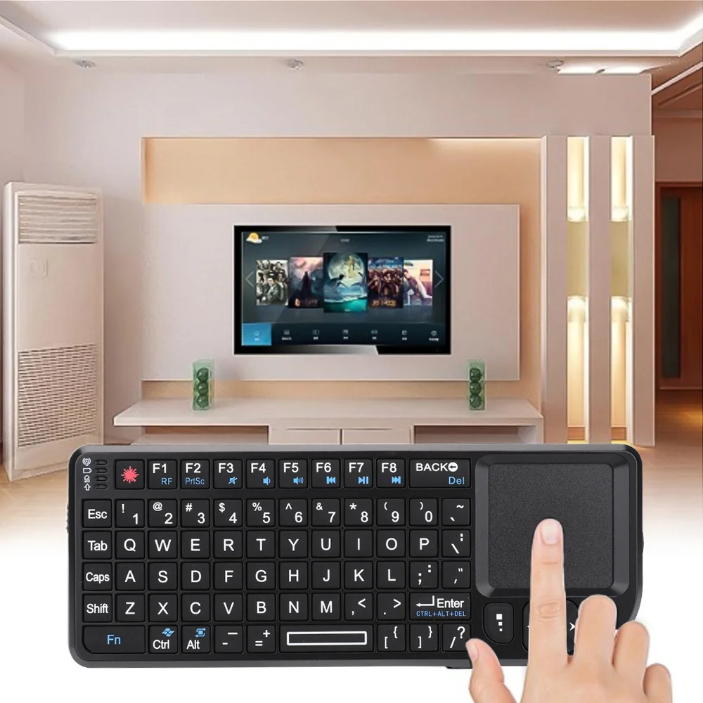 

2.4G With Touch Keyboard Remote Control USB Handheld Keyboard English Language For TV Projector Game Keyboard Backlight Touchpad