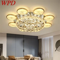 wpd nordic lights ceiling contemporary gold luxury crystal lamp fixtures led decorative for home living bed room