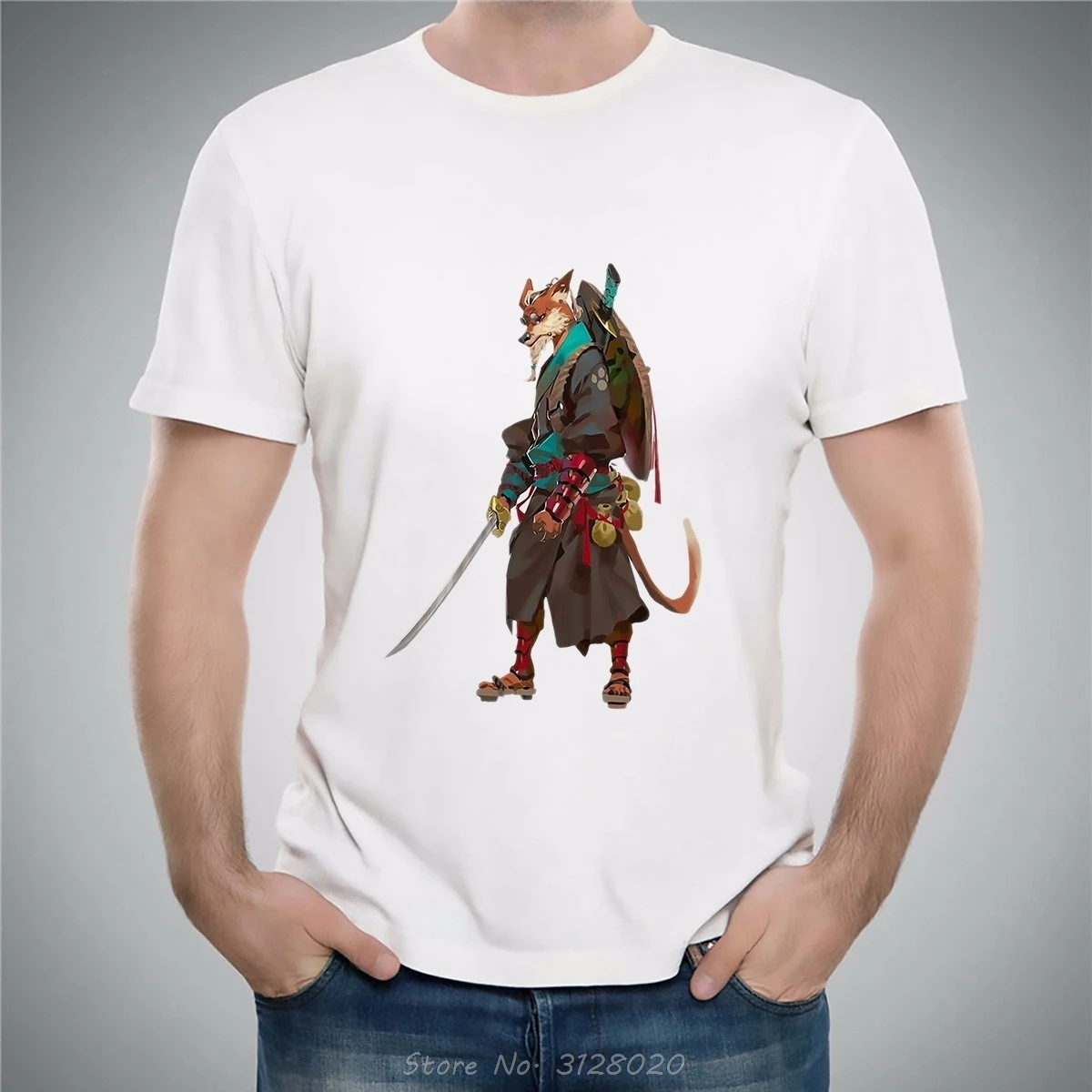 Футболка мужская с изображением животных тенниска рисунком ниндзя мастера