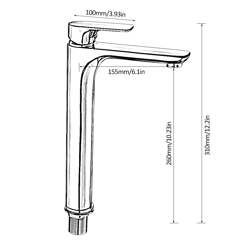 Высокий смеситель для раковины Современный столешница хромированный кран на