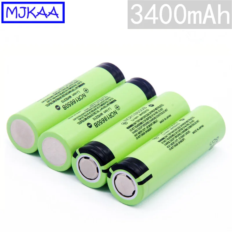 4 шт. литиевая аккумуляторная батарея MJKAA 18650 3 7 В 3400 мА · ч + зарядное устройство