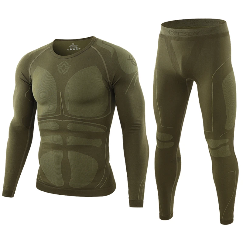 

Winter Thermal Tactical Underwear Sets Quick Dry Stretch Thermo Sweat Fitness Breathable Cycling Tight Sports Suit Long Johhs