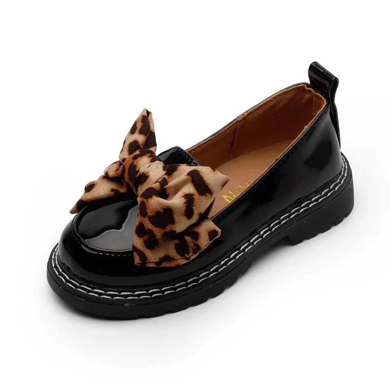 

Girl's Shoes 2020 Girls Spring Autumn New Princess shoes British style Leather Shoes Kids Leopard Single Leather Shoes For Girls