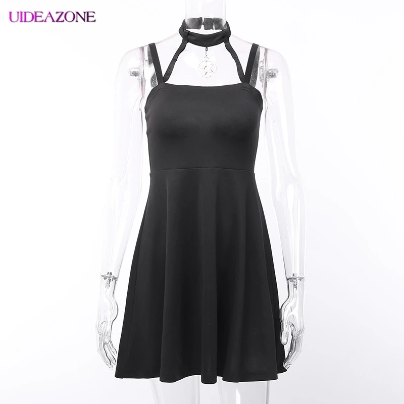 UIDEAZONE женское черное готическое платье Харадзюку сексуальное мини-платье с
