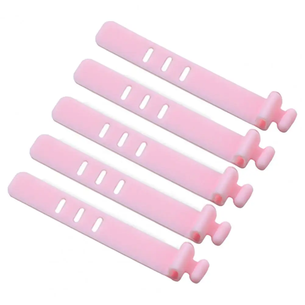 

5Pcs Useful Cable Winder Soft Universal Multifunctional Wear-resistant Silicone Desktop Earphone Data Cord Binder Clip for Home