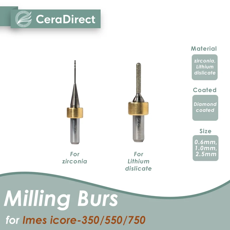 Milling burs for Imes icore-350/550/750 Milling Machine (2Pieces)