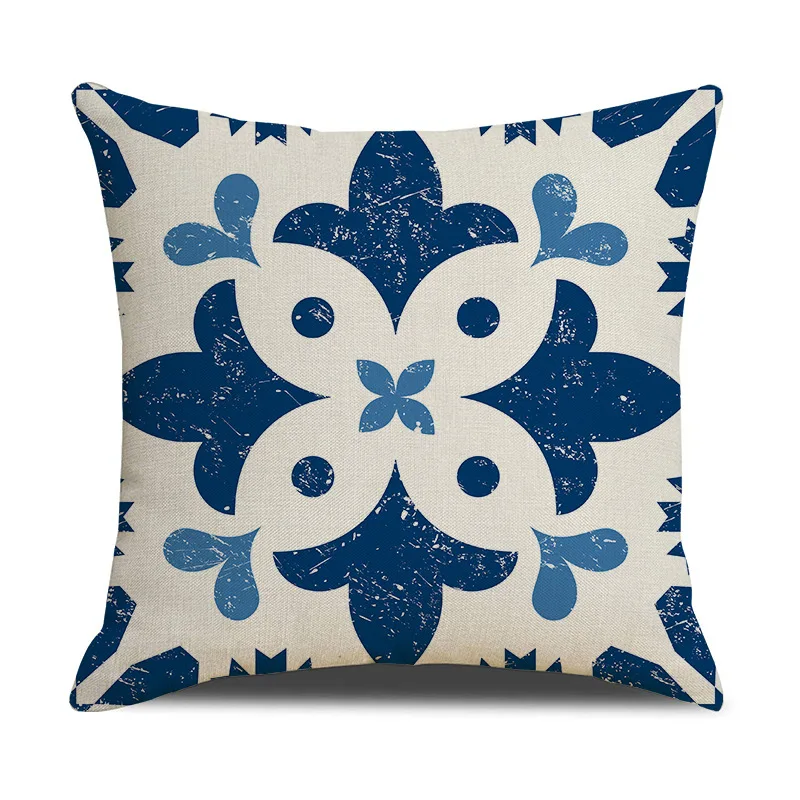 

Nordic Style Cushion Pillow Covers Linen Ethnic Style Mandala Printed Home Pillowcase Car Sofa Cushion Cover Home Decoration