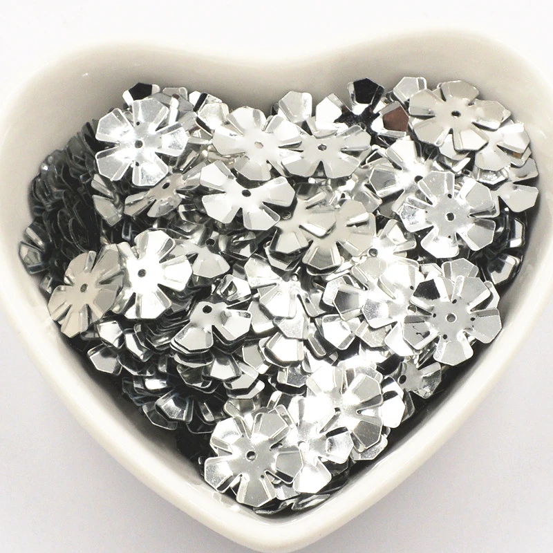 100 шт./лот 14 мм пайетки с пятью лепестками Цветочные ПВХ украшение для шитья