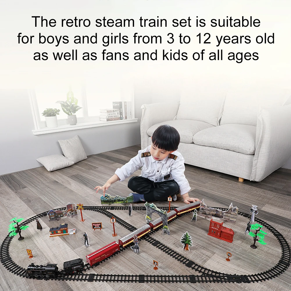 Railway And Tracks Steam Locomotive Engine Diecast Model Educational Game Boys Toys For Children Kids