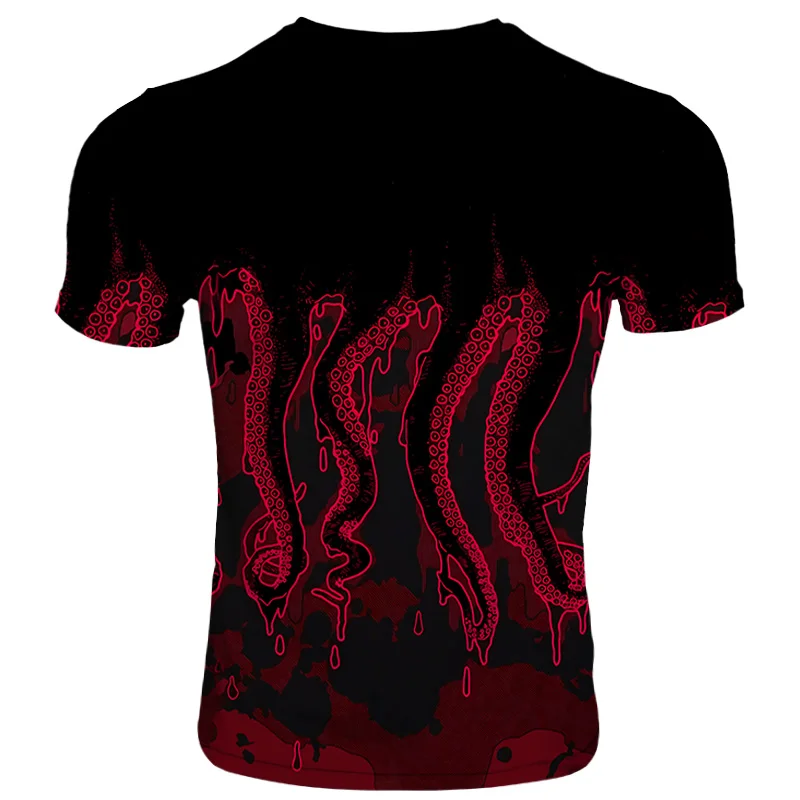3D Octopus print men's T-shirt summer Harajuku casual sleeve short sleeve T-shirt tea shirt Unisex hip hop T-shirt
