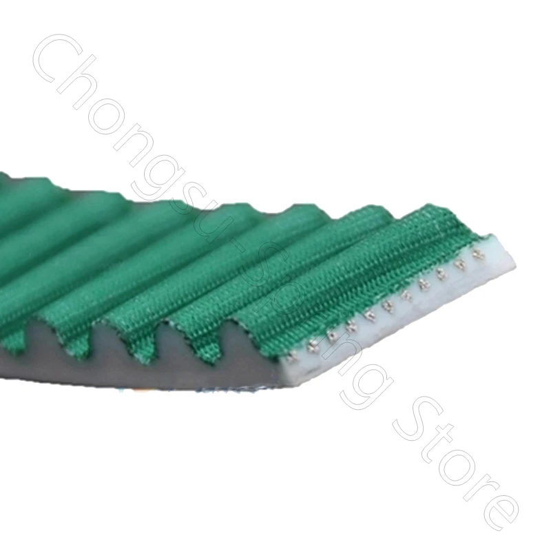 Ремень ГРМ из ПУ кожи не скользящий бесшумный для 3D-принтеров ширина 15 мм зелёная