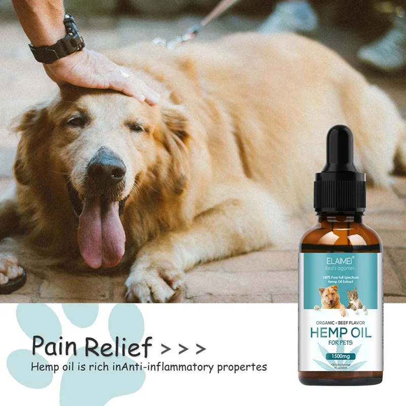 

30ML Hemp Essential Oil for Dogs Natural Herbs Pet Health Care Oil Anxiety Relief Pain Joint & Hip Support Strengthens Immunity