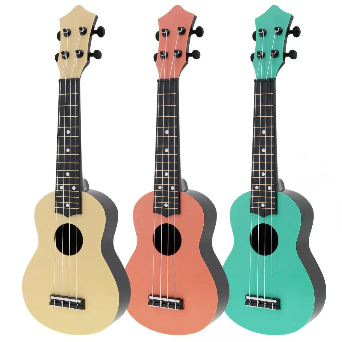21 Inch Ukulele Soprano Acoustic Ukelele 4 Strings Hawaiian Guitar with Bag Tuner Strap for Children Kids Gift Music Beginner | Спорт и