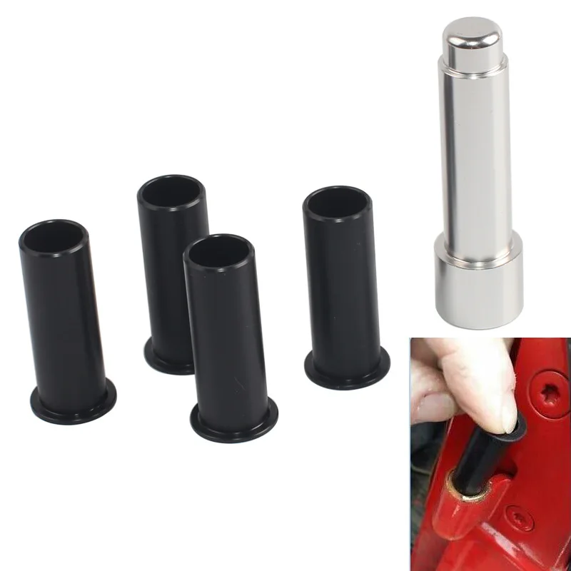 

4/8Pcs Durable Door Pin Guides Hinge Liners With Aluminum Bushing Removal Tool For 07-18 Jeep Wrangler JK JKU JL 4 Door Kentrol