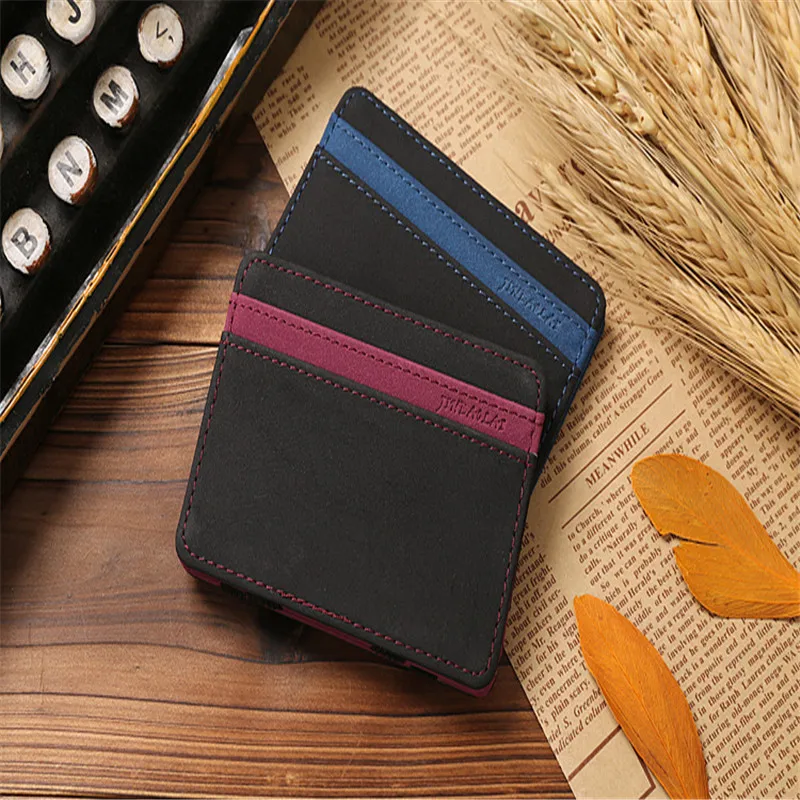 Мини кошелек для мужчин маленький бизнес искусственная кожа волшебные кошельки