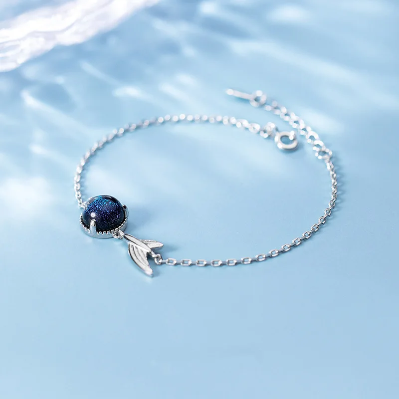 Trusta браслет с рыбьим хвостом из стерлингового серебра 925 пробы милый Кристальный