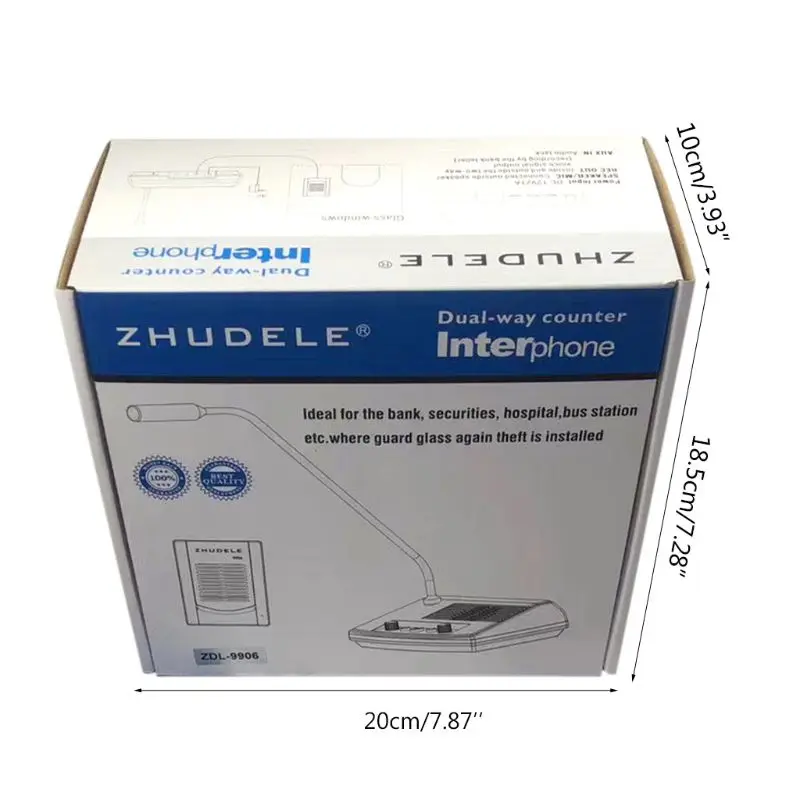 

2 Way Window-Glass Intercom Interphone Bank Counter Interphone Zero-touch