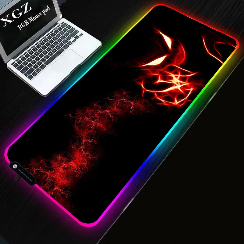 Большой игровой коврик для мыши XGZ RGB с USB компьютерный закругленными краями со