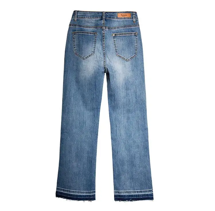 Flare Jeans Women ripped wide leg jeans Denim Trousers Vintage bell bottom High Waist Pants ladies push up calca | Женская одежда