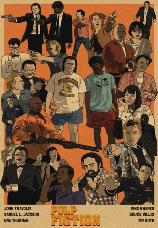 

5D DIY Diamond Painting American Movie "Pulp Fiction" Vintage Retro Cross Stitch Living Room Home Decoration Gift