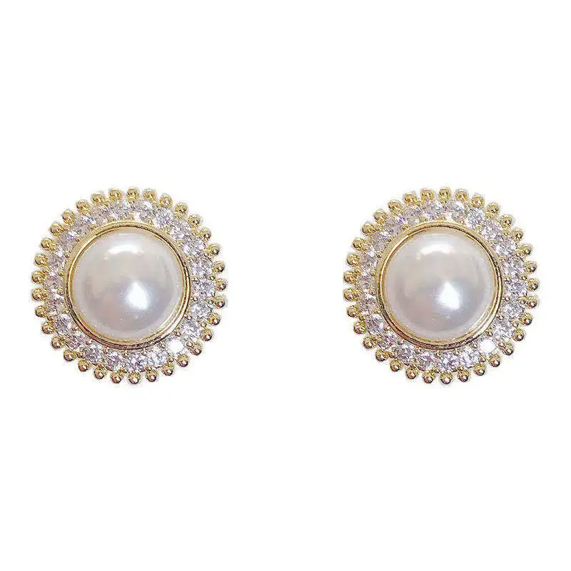

Elegant Pearl Everyday Wild Earrings for Womens 2020 Hot Sale Fashion Jewelry Irregular Sun Flower Ear Rings