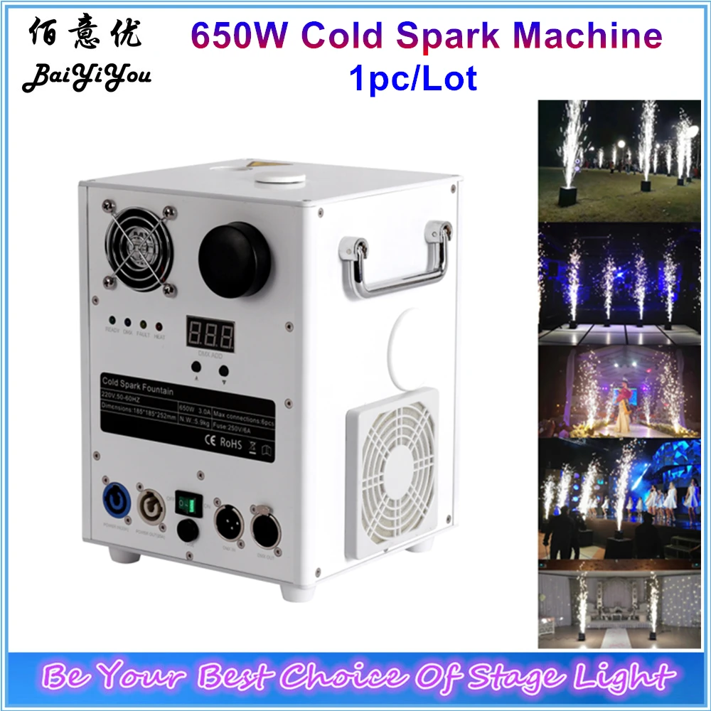 1 шт./лот пульт DMX холодные Салюты машина Spark фонтан 650W холодная бенгальский огонь