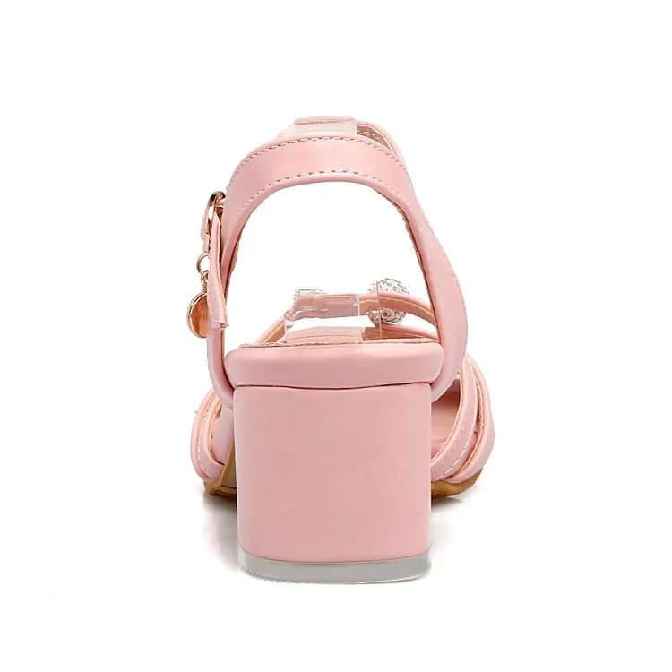 Big Size 9 10 11 12 high heels sandals women shoes woman summer ladies Fish mouth one word buckle water drill | Обувь