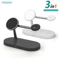 3 in 1 magnetic wireless charger stand 15w fast charging station for iphone 13 12 pro max airpods pro apple watch se 6 5 4 3 2