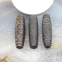 80mm long vintage tibetan dzi agates connectornatural stones pendant bracelets necklaces crafts jewelry making accessories