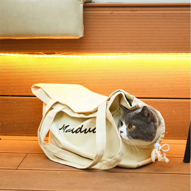 

Cat Bag Ladies Go Out Portable Portable Cat Dog Messenger Bag One-shoulder Cat Bag Small Canvas Pet Backpack
