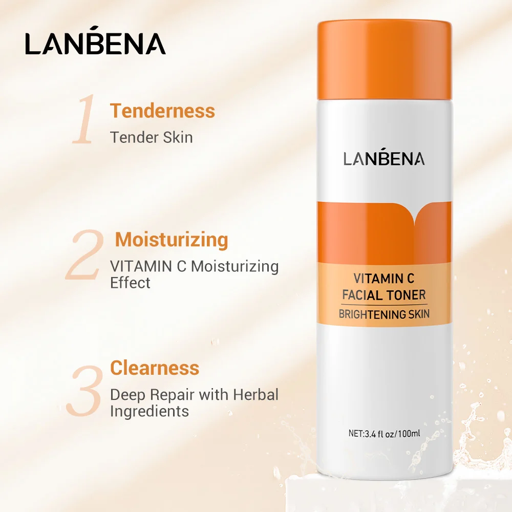 

Тоник для лица LANBENA с витамином C, тоник для осветления кожи лица, уход за кожей, химическая очистка, VC-эссенция, увлажняющий отбеливающий ант...