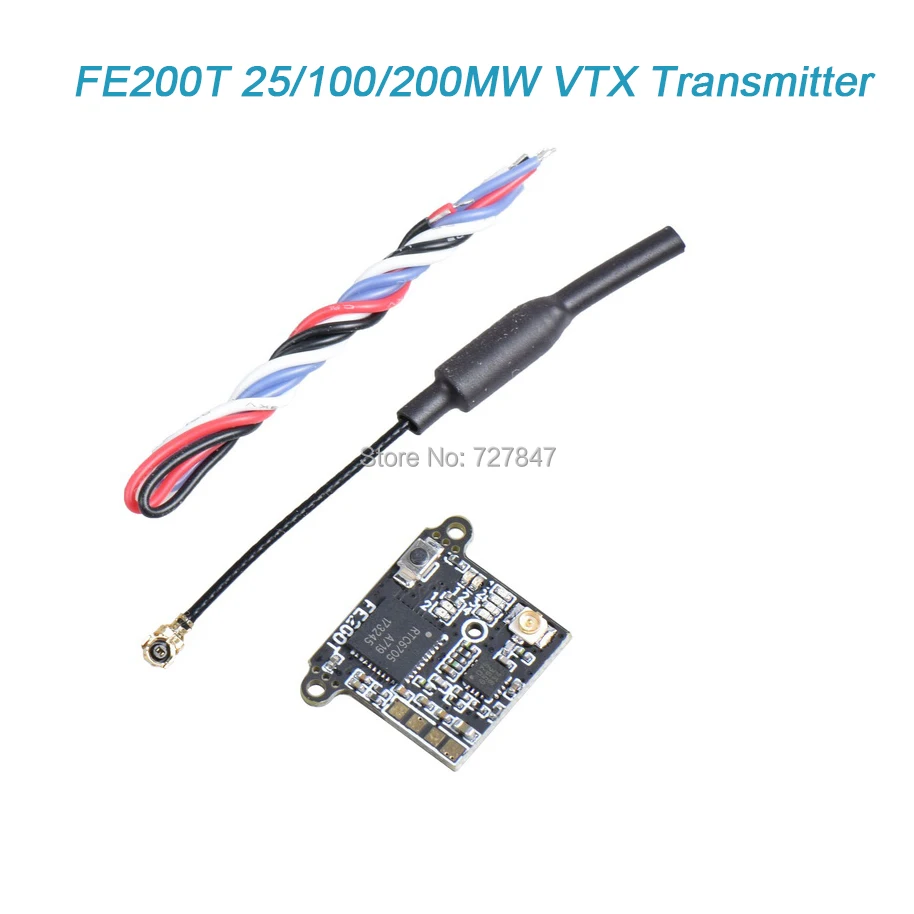 FE200T 5 8G 40CH 25mW 100mW 200mW OSD Регулируемый AV 4 2 V IPEX передатчик для контроллера
